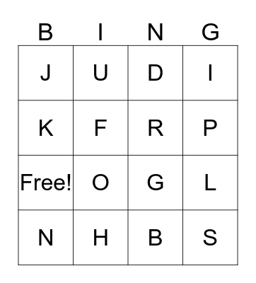 LETTER SOUNDS Bingo Card