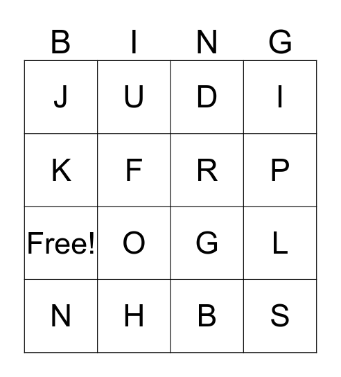 LETTER SOUNDS Bingo Card