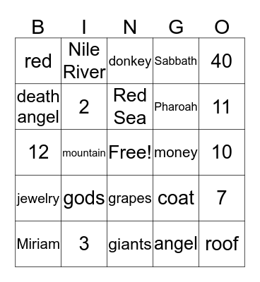 Bible Bingo Card