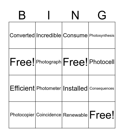 Unit 6.3 Bingo Card