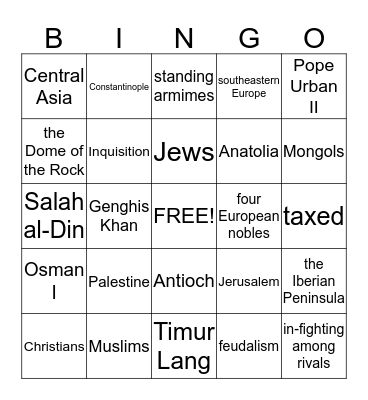 Chapter 10 Bingo Card
