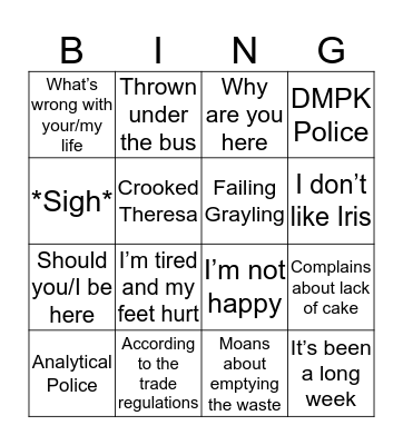 Will Bingo Card