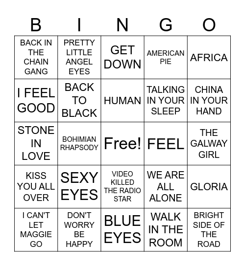 TESCO Bingo Card