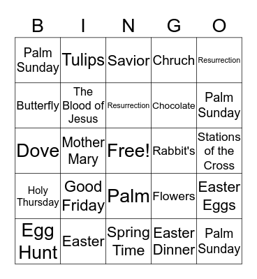 Easter Bingo Card