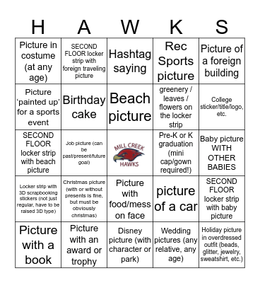 Senior Hawks SOAR!!!! Bingo Card