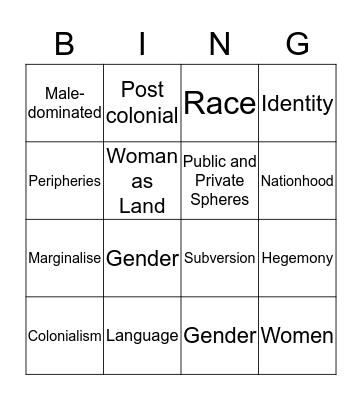 Dissertation Bingo Card