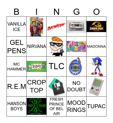 BACK TO THE 90'S! Bingo Card