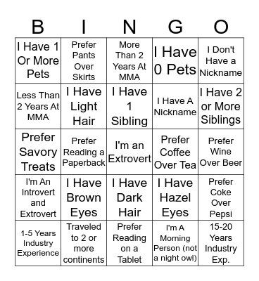 Get Inspired Bingo Card
