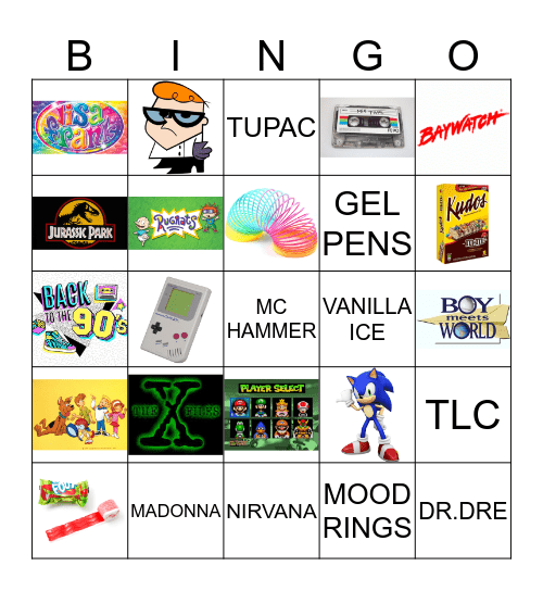 BACK TO THE 90'S! Bingo Card