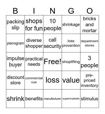 Chapters 1-3 Bingo Card