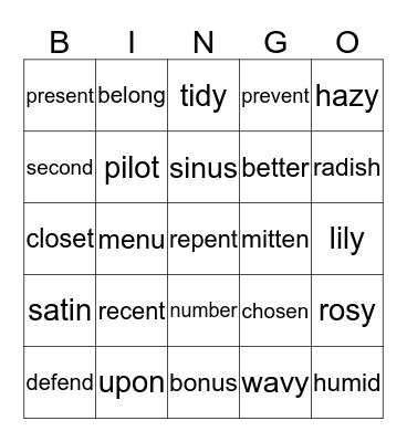 Open and Closed Bingo Card