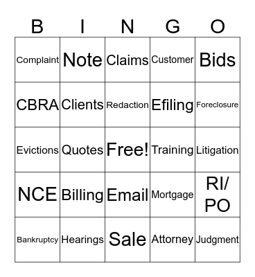 Shapiro, Fishman & Gaché, LLP Bingo Card