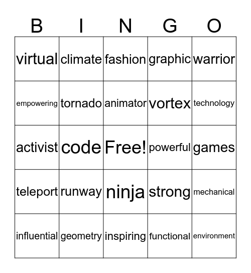 IF/THEN PROJECT RUNWAY Bingo Card