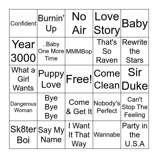 Child Singers - Thru The Years Bingo Card