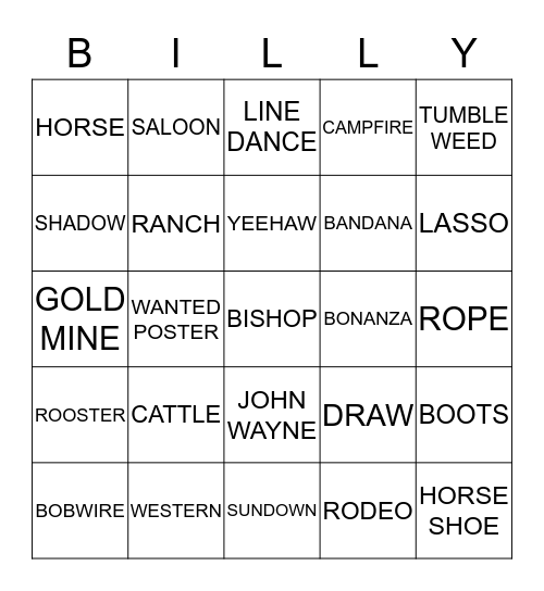 Bishops Round-Up Bingo Card
