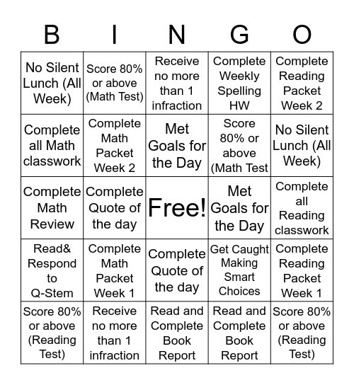 Lock-It-In BINGO (3rd Edition)  Bingo Card