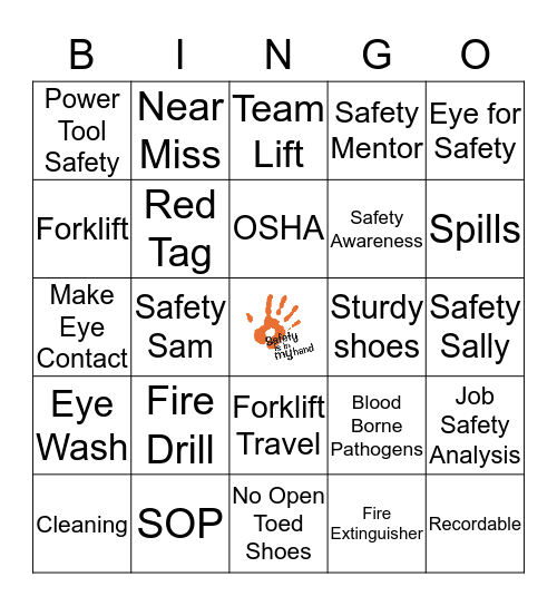 Safety First Bingo Card