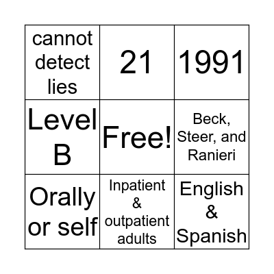 BSS BINGO Card