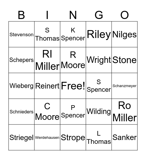 SWECC Bingo Card