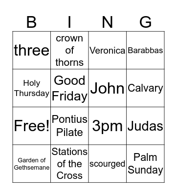 Lent  Bingo Card