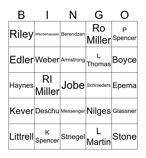 SWECC Bingo Card