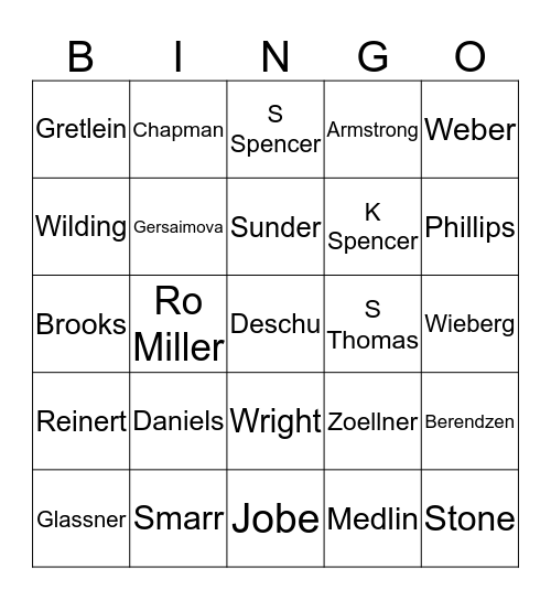 SWECC Bingo Card