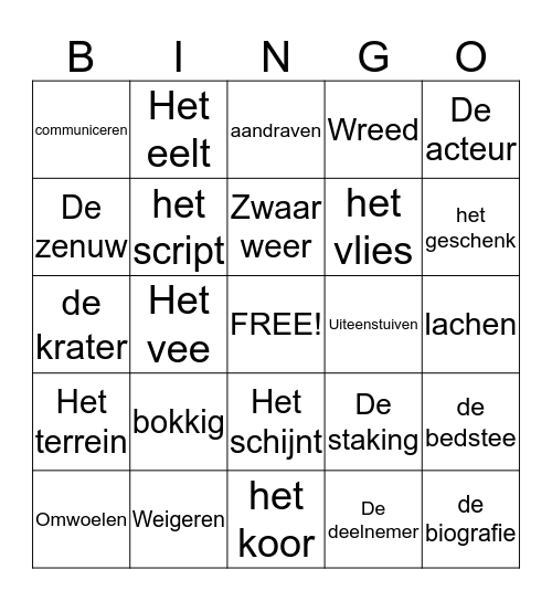 groep 6 januari 2014 eestroom Bingo Card