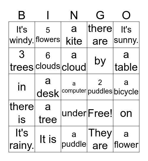 LETS PLAY BINGO Card