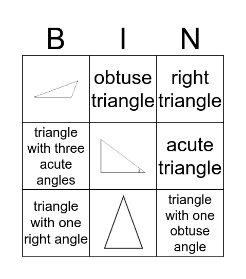 Triangles Bingo Card