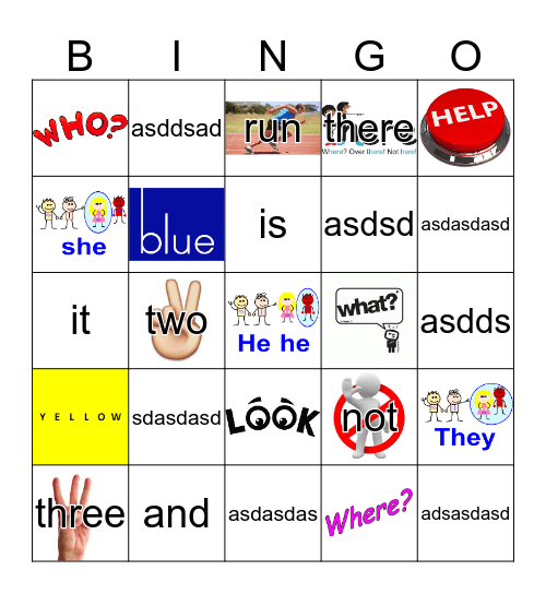 Sight Words Bingo Card