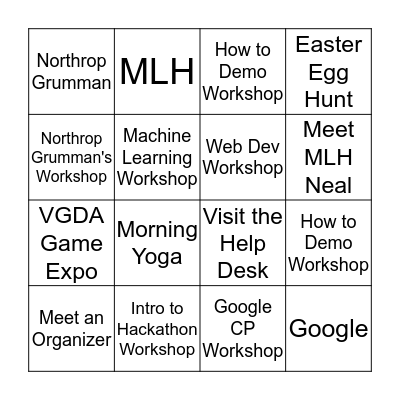 BeachHacks BINGO Card