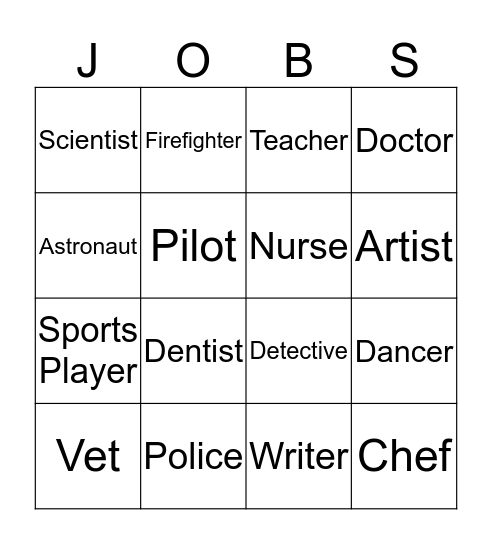 Career Bingo! Bingo Card