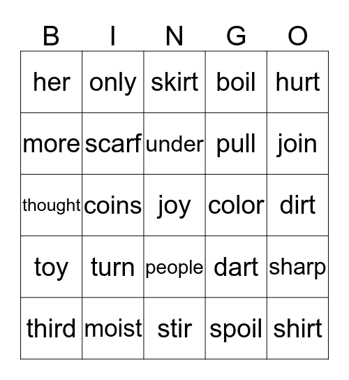 LESSONS 46-50 Bingo Card