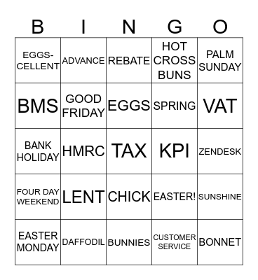 EASTER BINGO Card