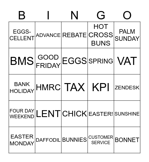 EASTER BINGO Card