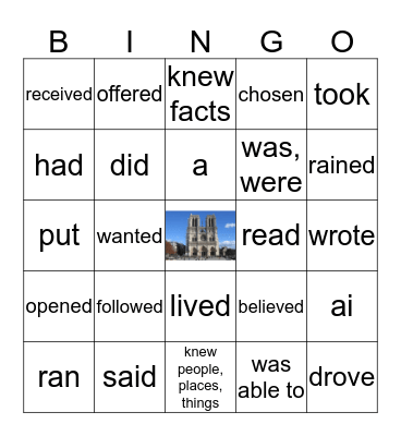 2019 Passé Composé avec Avoir  Bingo Card