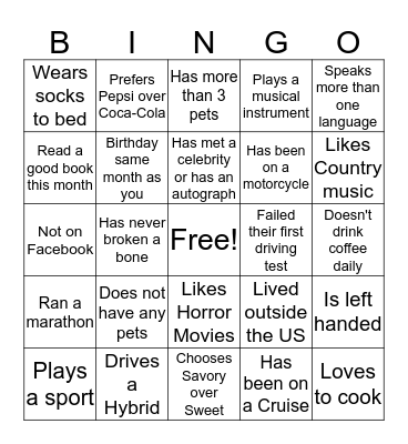 ICBREAKER BINGO Card