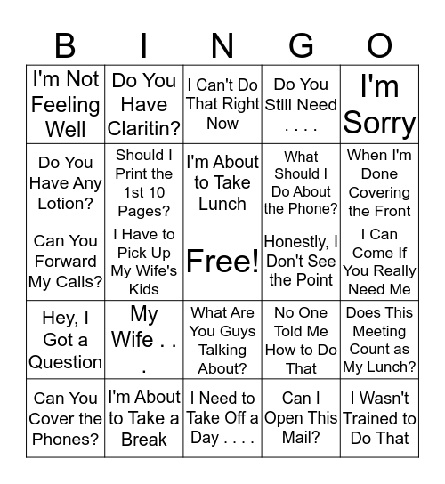 Kevin Bingo 2.0 Bingo Card