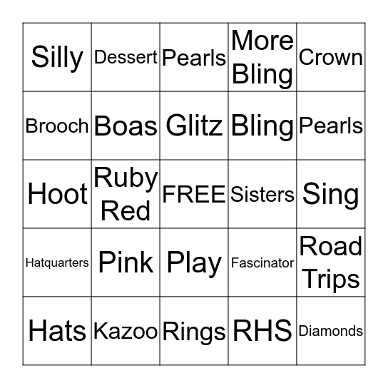 Red Hat Birthday Bingo Card