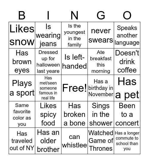 Explorer's Program Spring 2019 Bingo Card