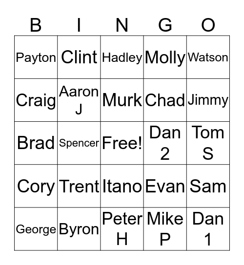 Pensar Bingo Card