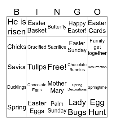 Easter Bingo Card