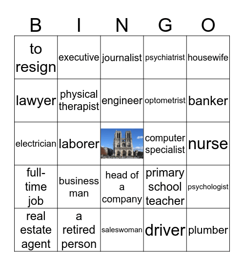vocabulaire de la leçon 5B Bingo Card