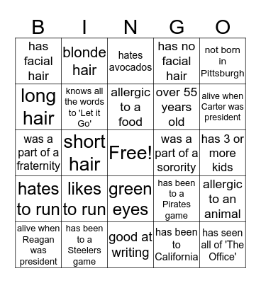 APC Bingo Card