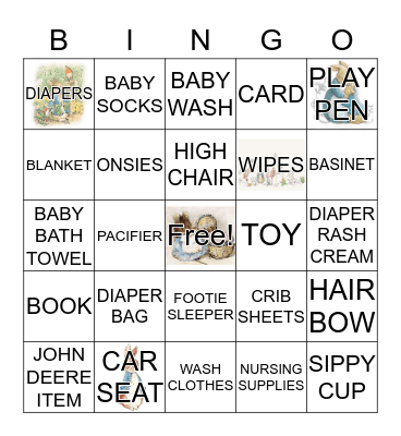 BABY SHOWER Bingo Card