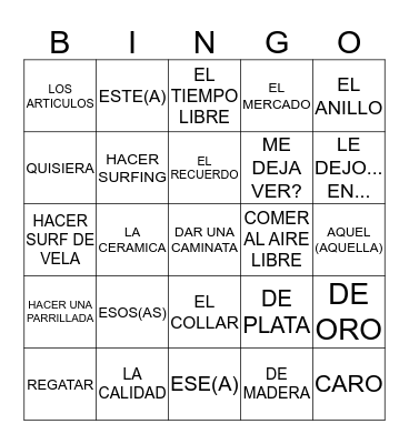 LOTERIA: VAMOS DE VACACIONES Bingo Card