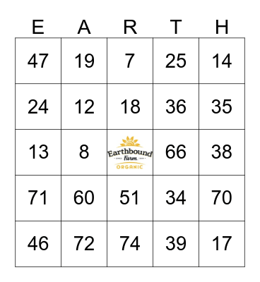 Earthbound Farm  Bingo Card