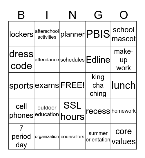 MLK BINGO Card