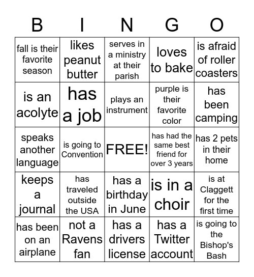 Human Bingo Card