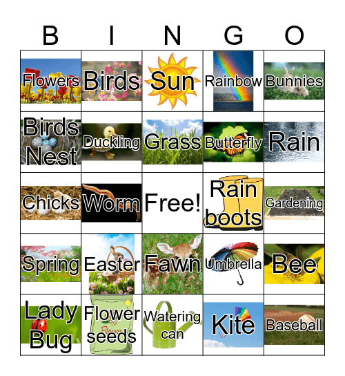 Spring-O Bingo Card